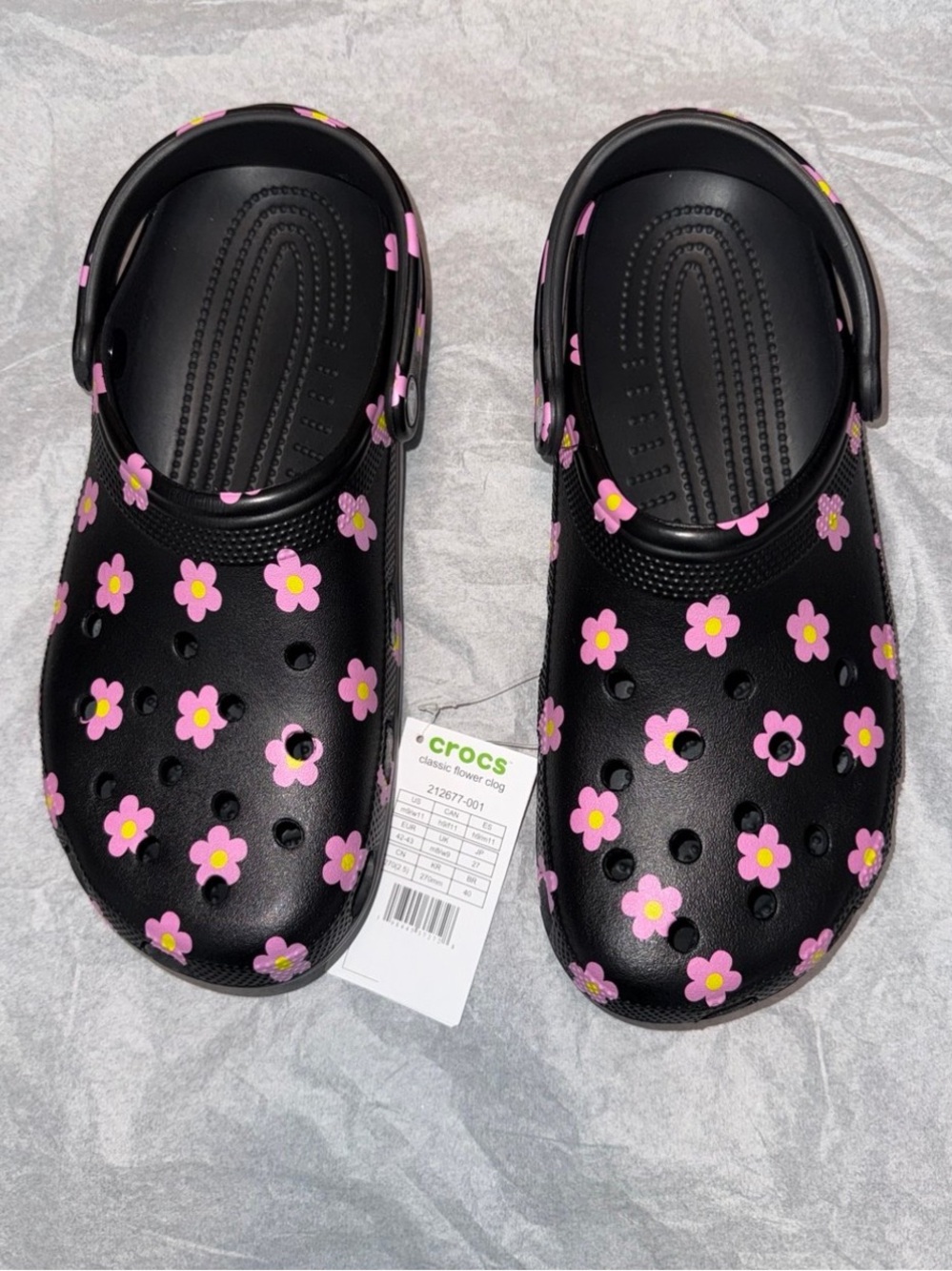 CROCS Classic Flower Clogs NWT 9